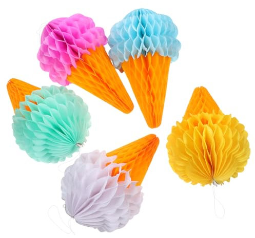 Cabilock 5stücke Waben-hängedekoration Party-gastgeschenke Hochzeitsdeko Papieranhänger Wabenkugel-Ornament Schnur Befestigt Festliche Dekoration Für Haus Und Zimmer Foto-Requisiten