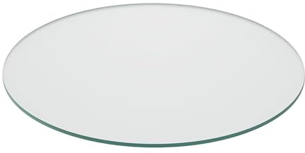 Relaxdays Tablero Vidrio Templado, Ø 50 cm, Grosor 8 mm, Panel Cristal Redondo para Mesa y Chimenea, ESG, Transparente