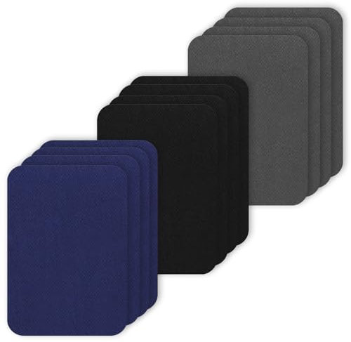 12 Stück Flicken zum Aufbügeln, Bügelflicken zum Aufbügeln stoff zum aufbügeln Cotton Fabirc Mending Patches Reparatur flicken zum Aufbügeln für Kleidung Schuhe Jeans Hüte