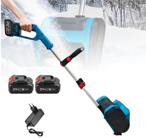 RayGenius Spazzaneve Elettrico, Pala da Neve Ricaricabile da 1000 Watt, Larghezza di Pulizia 31 Cm, profondità 15 Cm, Spazzaneve Elettrico, per Cortili, Parchi Giochi E Fattorie,1Xbattery