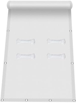 Tenda da Sole Parasole Vela Ombreggiante Parasole 1.1 x 1.9 m Anti Uv, Antivento, con Fune Tenda a Vela Ombreggiante Quadrata Tenda a Vela per Esterno per Giardino, Balcone, Bianco
