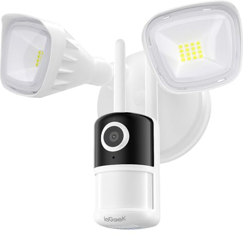 ieGeek 5MP Floodlight Camera, Wired Cameras for Home Security 2600 Lumens, 5G/2.4G WiFi Flood Light Camera Outdoor with Motion Detection, Color Night Vision, 2 Way Audio, Works with Alexa