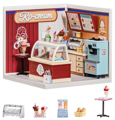 Rolife Super Creator Kits de Casa en Miniatura DIY – Flavorful Ice Cream, Kit de Modelo, Casa de Muñecas para Figuras, Navidad o Cumpleaños para Adultos