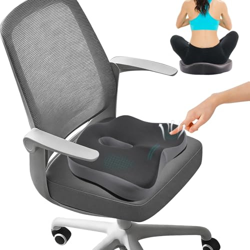 Vlecexs Cuscino Sedia Ufficio, Cuscino per Sedile in Memory Foam, Cuscini Ergonomico Sedile per Coccige Sciatica Lombare, Cuscino Emorroidi per Coccige per Ufficio, Casa, Auto, Divano, Sedia a Rotelle