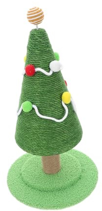 BESPORTBLE Rascador para Gatos Forma de Árbol de Navidad Post Vertical de Sisal Natural de y Accesorio Navideño para Gatos