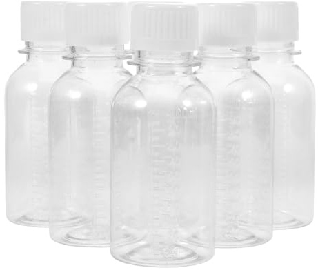 SOPOTUTU 6 pezzi Bottiglie Contenitori per Medicine da Viaggio con Tappo Sigillante e Graduazioni Resistenti e Precisi per Conservazione Farmaci in Viaggio