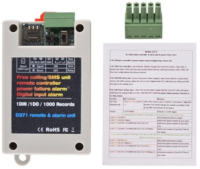 Tomvorks Controller di Gate Remoto GSM 2G, di Allarme di Accensione, per Porte del Garage, Persiane, Cancelli con Slot SIM, Monitoraggio in Tempo Reale, Slot per Schede SIM Nano, DC da (Bianco)