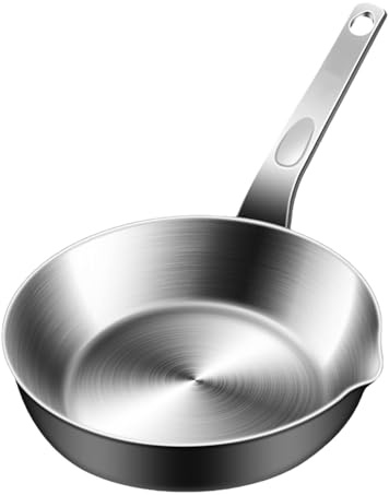 JDNH Padella in miniatura a 3 strati in acciaio inox 316 per porzione singola con beccuccio per piani cottura a induzione elettrica Piccola padella di fusione per salsa in acciaio inossidabile