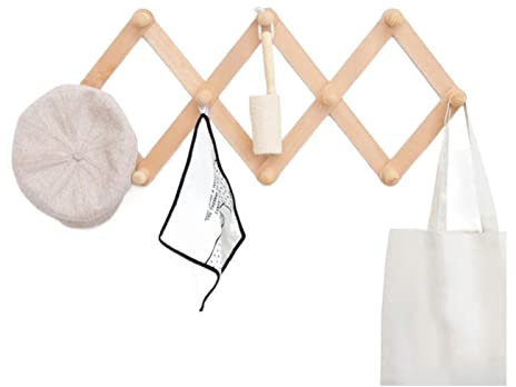 ZXQUEGF Ganci Parete in Legno Appendiabiti espandibile Porta mensola Cappelli Armadio Gancio a Muro Decorazioni per la casa Appeso