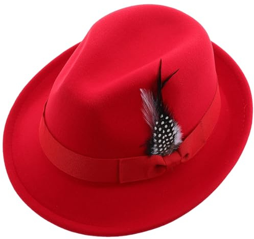 LIGIGWASH Herrhatt i Filt med Brätte Mjuk Liten Fedora i Plumeskinn Varm och Lätt Vinterhatt för Vardagsanvändning Elegant Unisex Stil för Fester och Dejter