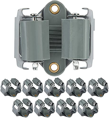 ONVAYA Gerätehalter Klemmfix | Wandhalter aus Federstahl 10er Set | Gerätehalterleiste | Werkzeughalter | Besenhalter | inkl. Arbeitshandschuhe | Inklusive Dübel und Schrauben