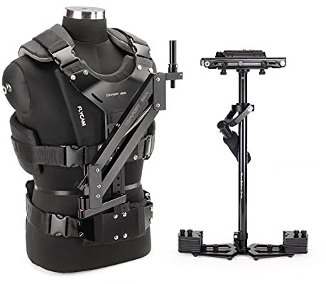 FLYCAM HD-5000 Stabilizzatore per videocamera portatile con braccio ammortizzante Comfort e gilet per il corpo. Include piattaforma QR scorrevole. Carico utile fino a 5 kg/11 libbre (CMFT-HD5)