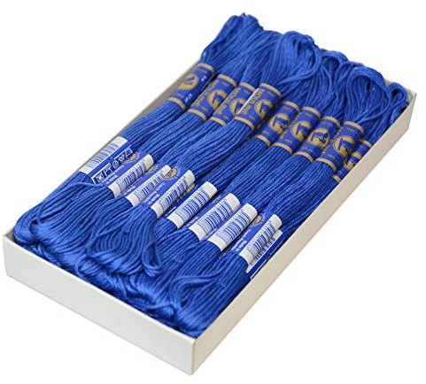 24 Docken Stickgarn je ca. 8m / Sticktwist 100% Baumwolle Stickerei verschiedene Farbwahl, Farbe :5582 kräftiges blau