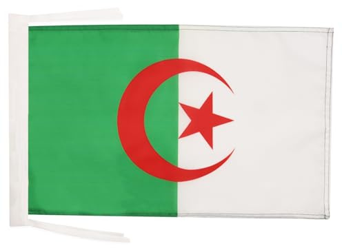 AZ FLAG Drapeau Algérie 45x30 cm Algérien Polyester 100D Cordelettes