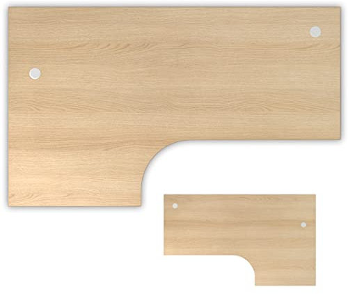 bümö Tischplatte 200x120 cm in Eiche, Schreibtischplatte aus Holz, Holzplatte, Spanplatte kratzfest beschichtet, ABS-Kante, 120 kg Tragkraft für DIY Homeoffice Eckschreibtisch