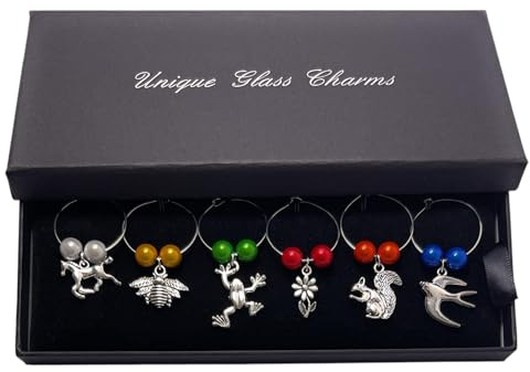 Libby's Market Place Countryside Design Wine Glass Charms with Gift Box