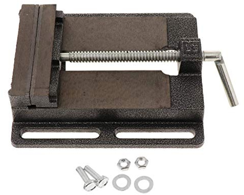 Backbayia Workbench Vice Swivel Bench Vice Adjustable Bench Vice Table Workbench for Pillar Drill, Silver