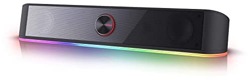 Redragon GS560 Adiemus RGB Desktop Soundbar, Altoparlante per computer a 2.0 canali con barra di illuminazione dinamica Sincronizzazione/visualizzazione audio-luce, Retroilluminazione touch control