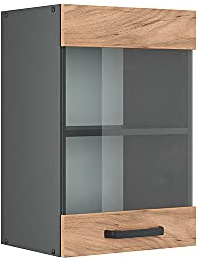 Vicco Armario de Cocina con Vidrio R-Line, Roble Dorado, 40 cm, para combinación Libre Dentro de Sistemas de Cocina modulares