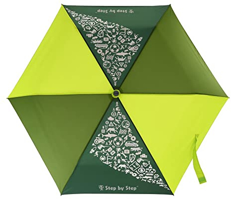 Step by Step Regenschirm Lime, gelb, Magic Rain Effect, Doppler für Kinder, inkl. Farbwechsel, Tasche und Handschlaufe, für die 1. bis 4. Klasse