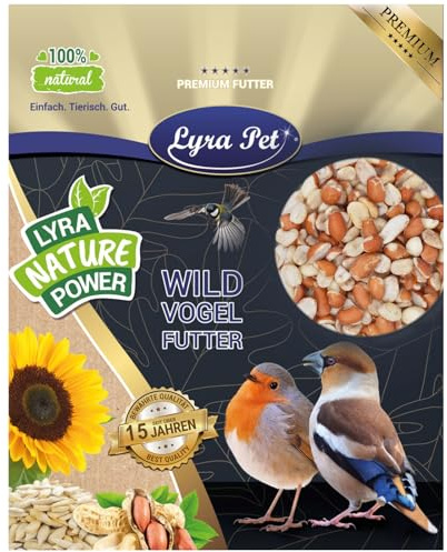 Lyra Pet® 10 kg Erdnusskerne Splits gemischt blanchiert & mit Haut | Ballaststoffreiches Wildvogelfutter - Teilblanchierte, geteilte Erdnüsse - Ideal im ganzen Jahr - Energiequelle für Wildvögel