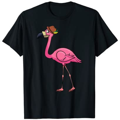 Lustiges Flamingo mit Trachtenhut T-Shirt