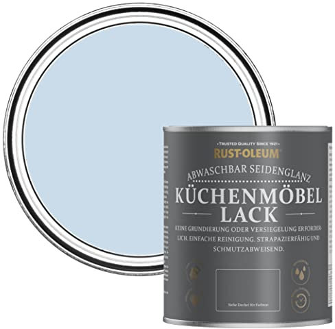 Rust-Oleum abwaschbare Küchenschrankfarbe in hellblau mit Seidenglanz Finish - Blauer Himmel 750ML
