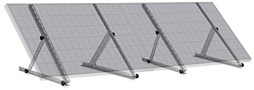 Zelsius Universal Solarmodul Halterung Set mit verstellbarem Winkel von 0 bis 90° | 71 cm | Panelhalterung, Aluminium Montageset für zwei Panele | Befestigungsset, Solarmodulbefestigung