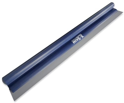 REFINA X Skim Skimming Blade - 44” (1100mm) Plastering Spatula with Interchangeable Plastic Blade - Plazi Roll Grip Skimming Spatula - Rendering, Flooring, Drywalling & Plastering Tools