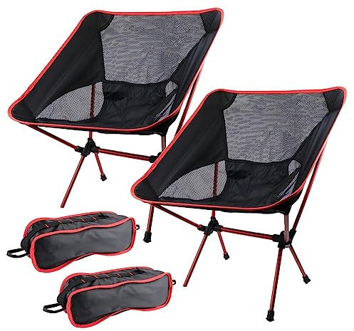 ZLYJ Klappstuhl, 2 Stück, Klappbar, Leicht, Campingstuhl, Angelstuhl, Strandstuhl Mit Tragetasche Und Getränkehalter Für Den Außenbereich, Tragbar Mit Kleinem Packmaß A