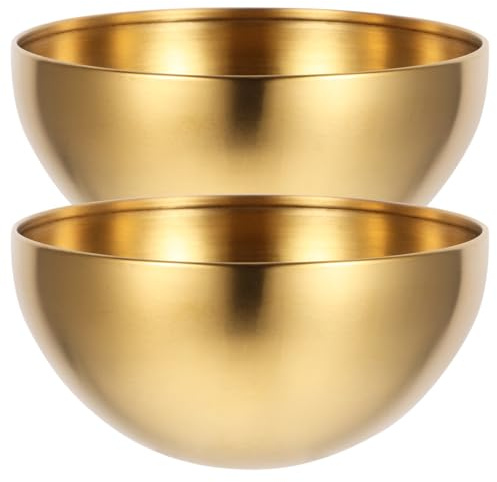 Cabilock Tazón De Frutas De Acero Inoxidable Dorado 2 Piezas Ideal Para Ensaladas Aperitivos Y Postres Utensilios De Cocina Multifuncionales