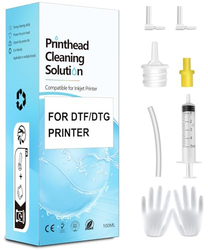DTF Cleaning Solution for All DTF DTG Printers 100mL, Printhead Cleaning Fluid for Direct Transfer Film Printer ET-8550 XP-15000 L800, DTG Cleaning Solution for Direct to Garment Printer L1390 L1800