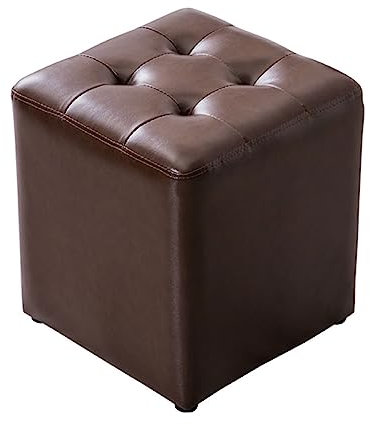 SORVA Kleiner quadratischer Fußhocker, wasserdichter Ottoman-Hocker mit Fußstütze aus Leder mit rutschfestem Holzrahmen, moderner Fußhocker, Tritthocker für Couch, Schreibtisch, Büro, Wohnzimmer (