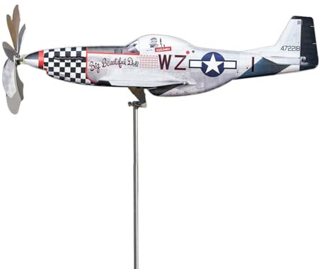 Windmill Aircraft, Stainless Steel Garden Art Decoration, Weatherproof Wind Catchers For Lawn, Garden, Patio & Yard, Garden Decoration Airplane Windmill