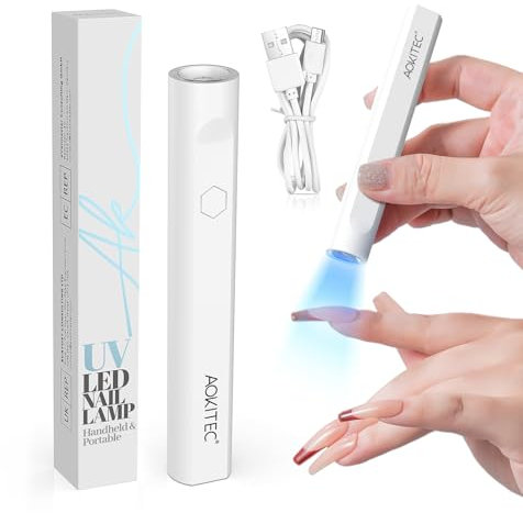Aokitec UV Lampe für Gelnägel【2025 Upgrade】Mini UV Lampe für Nägel für Nagelfolie Kleine Led Lampe Nägel Nagellack Trocknergerät für Nagelkleber Nail Tips Aufbaugel UV Nagellack, Geschenke für Frauen