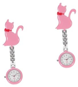 WRITWAA 2 STK Taschenuhr Uhren für Krankenschwestern hängende Schwesternuhr spangenuhr Krankenschwester Uhr Digitaluhr Damenuhr Krankenschwester Quarzuhr Krankenschwester hängende Uhr Rosa