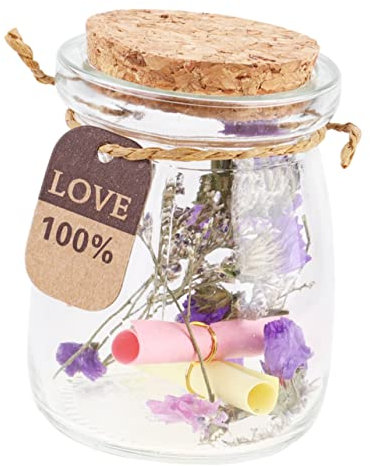 ULDIGI Jarrón de Botella Deseos para Flores Surtidas para Regalos Creativos Corcho y Mensajes para Decoración de Eventos