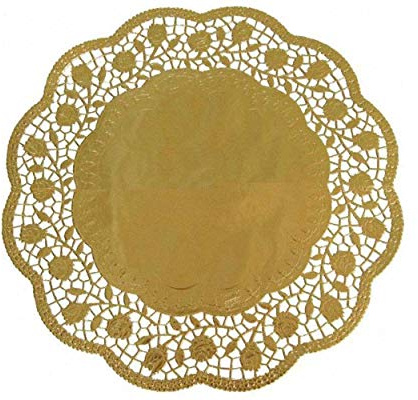 VEPATIM 16 Deko-Tortenspitzen rund gold Ø 30 cm