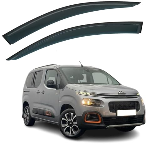 Set mit 2 Windabweisern, kompatibel mit Citroen Berlingo, passend für Peugeot Partner, passend für Peugeot Rifter, passend für Opel Combo, passend für Toyota Proace City 2018, 2019, 2020, 2021, 2022,