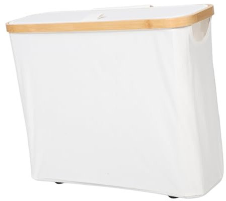 HOOTNEE Bamboo Lid Large Toilet Paper Storage Basket Fabric Containers for Storage Toilet Top Organizer Bathroom Holder Paper Basket Lid