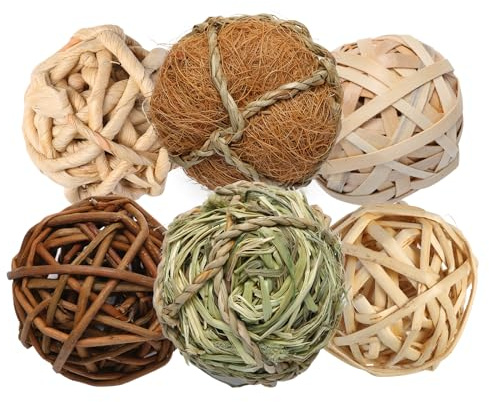 Maireybang Set of 6 Decorative Balls for Bowls，2.8 inch Wicker Rattan Balls Decorative Orbs，vase fillers for centerpieces，Bowl fillers for Home Decor