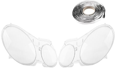 LST 2x Scheinwerferglas Streuscheibe Frontlicht Abdeckung Halogen Xenon links rechts Set kompatibel mit Mercedes-Benz E-Klasse W211 S211 VF211 2002-2009