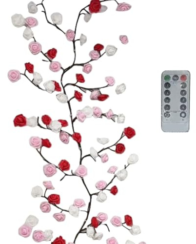 AMZLORD Rama de Flores Luz LED Luz de Vid de Sauce Enchufe USB Luz de Vid Encantada con Control Remoto Luz de Hadas DIY Flexible para decoración de Ventanas de Pared