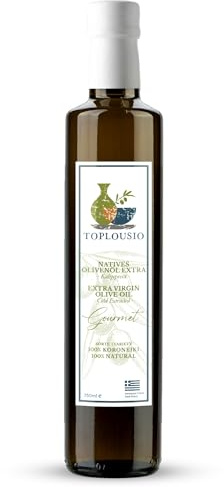 TOPLOUSIO Huile d’Olive Vierge Extra 750 ml 100% Koroneiki de Grèce, Pressée à Froid, Goût Fruité & Doux – Origine Ancienne Olympie – Parfaite pour Salades, Pâtes & Cuisine Méditerranéenne