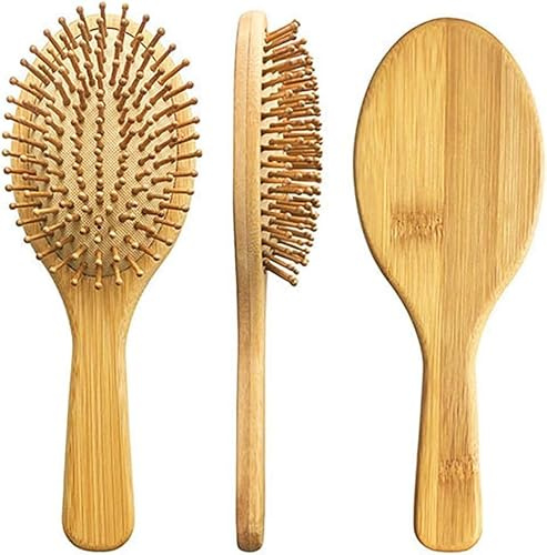 Spazzola bambù | spazzola capelli legno antistatica | pennello capelli ricci districante | pettine legno per capelli massaggiante | spazzola materiale naturale ovale donna uomo