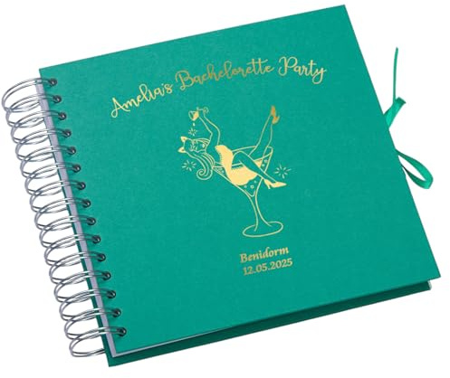 Personalised Elegant Memory Book For Girls Bachelorette Hen Party Scrapbook Album Woman in Martini Glass