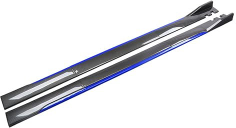 YYTONGMN Auto Seitenschweller für VW Caddy 2004-2020, Seiten Schweller Splitter Lip Winglet Diffusor Anti Crash Body Kit Auto Zubehör,Carbon FiberBlue