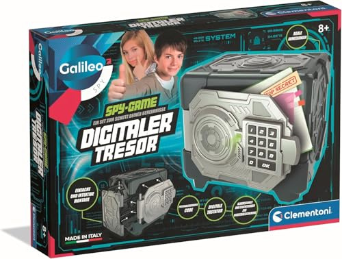 Galileo Spy 59433 Coffre-Fort numérique avec Alarme, Voyant d'avertissement et Application pour Jeunes Agents Jouet pour Enfants à partir de 8 Ans Clementoni