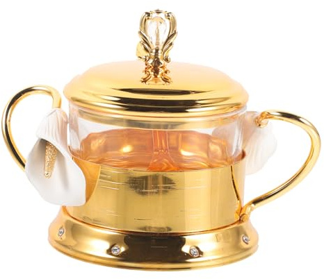 SMASOLO Azucarero Vintage de Metal con Cuchara Contenedor Decorativo Europeo para Condimentos y Snacks Diseño y Práctico para Cocina y Salón