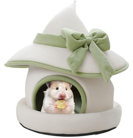 Kaninchenheim | Süßes Kaninchenhaus für den Winter in Hutform | Abnehmbarer Haustierkäfig für Chinchilla, Hamster, Frettchen, Igel, Küken, Kätzchen, andere Kleintiere für Zuhause